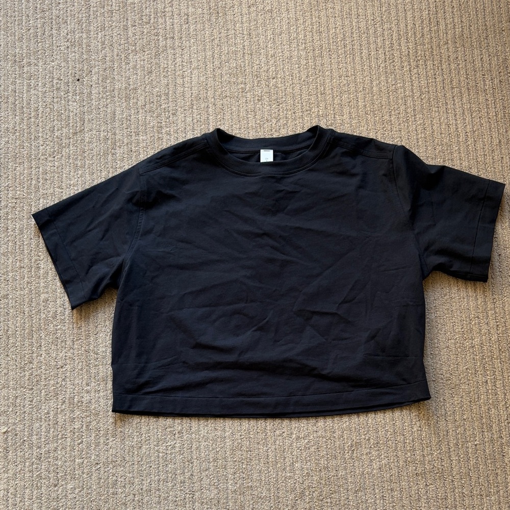 lululemon athletica All Yours Organic Cotton Cropped T-Shirt, Black, S